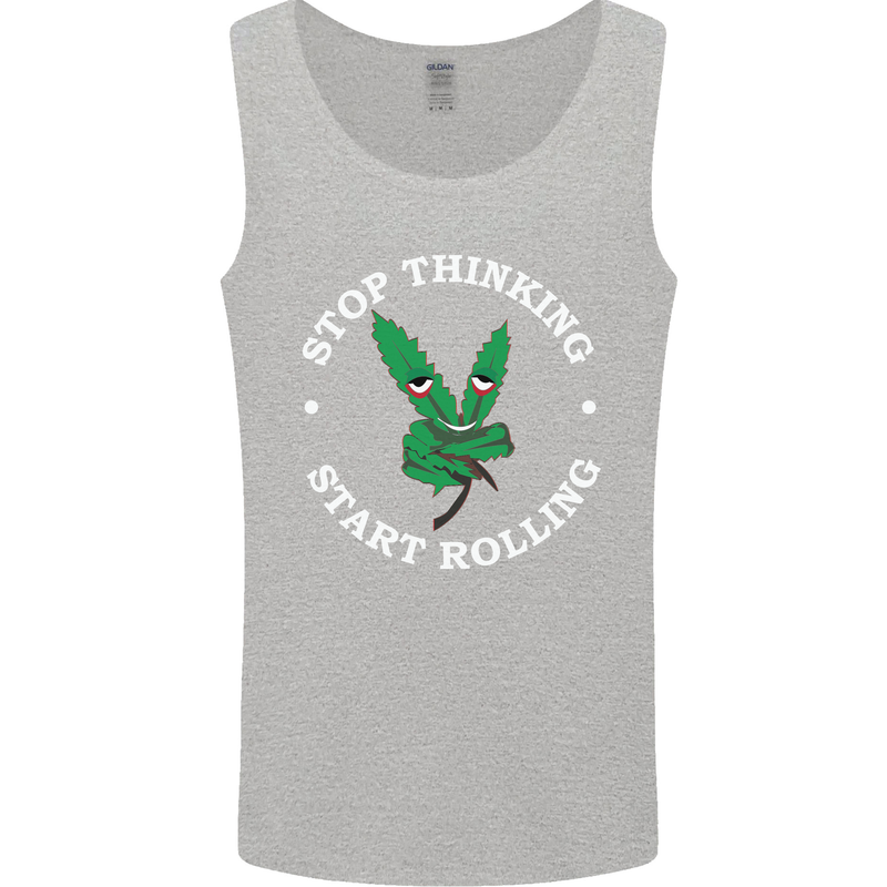 Rolling Funny Bong Weed Cannabis Drugs Mens Vest Tank Top Sports Grey