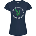 Rolling Funny Bong Weed Cannabis Drugs Womens Petite Cut T-Shirt Navy Blue