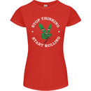Rolling Funny Bong Weed Cannabis Drugs Womens Petite Cut T-Shirt Red
