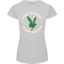 Rolling Funny Bong Weed Cannabis Drugs Womens Petite Cut T-Shirt Sports Grey
