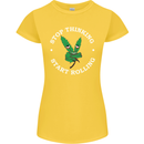 Rolling Funny Bong Weed Cannabis Drugs Womens Petite Cut T-Shirt Yellow