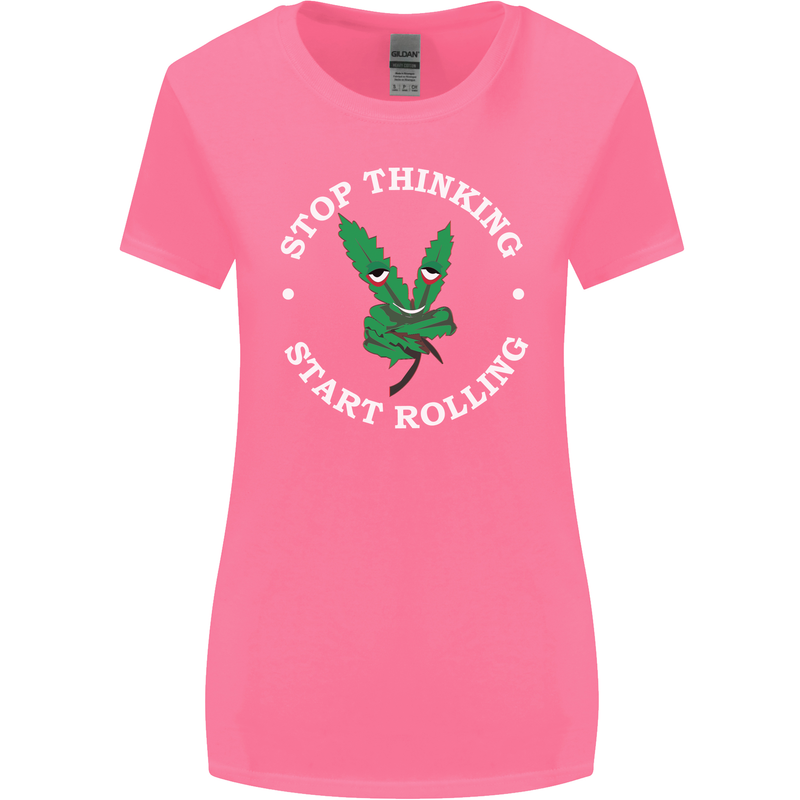 Rolling Funny Bong Weed Cannabis Drugs Womens Wider Cut T-Shirt Azalea