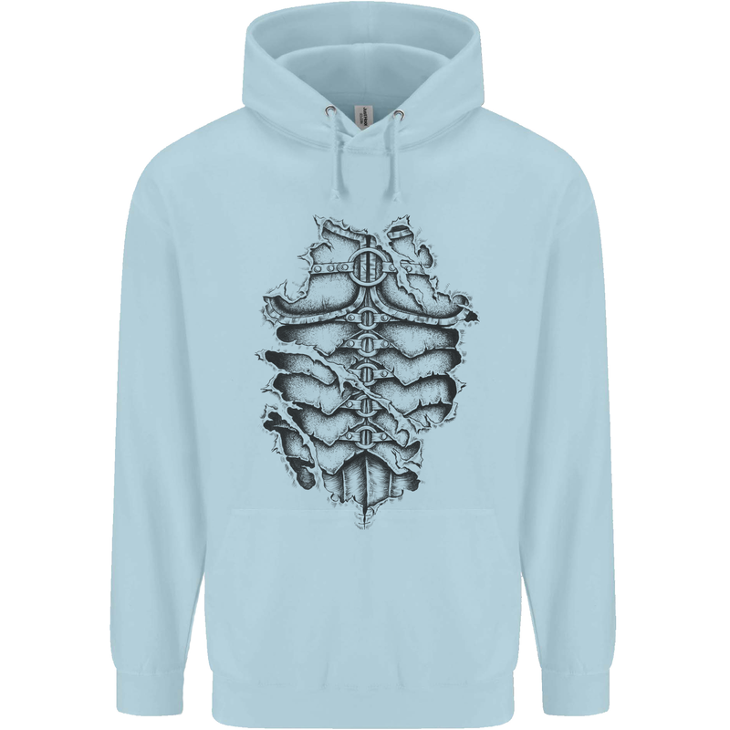 Roman Armour Fancy Dress Warrior Gym MMA Childrens Kids Hoodie Light Blue