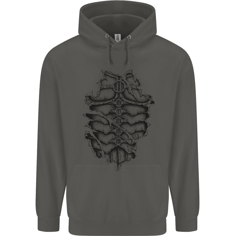 Roman Armour Fancy Dress Warrior Gym MMA Childrens Kids Hoodie Storm Grey