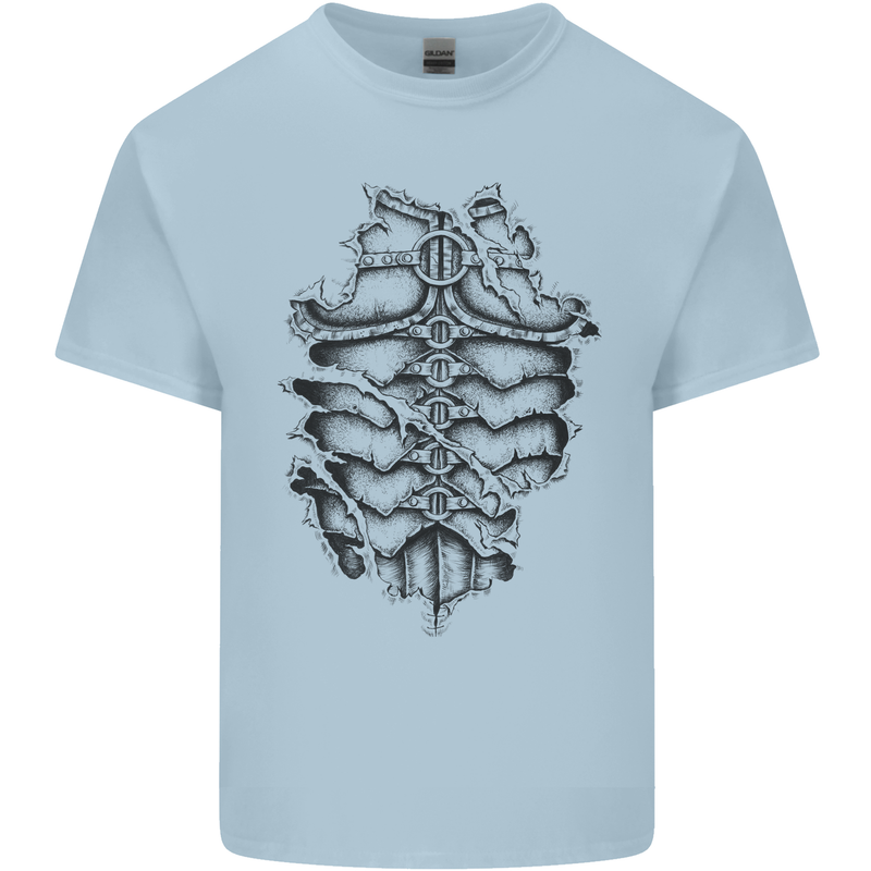 Roman Armour Fancy Dress Warrior Gym MMA Kids T-Shirt Childrens Light Blue