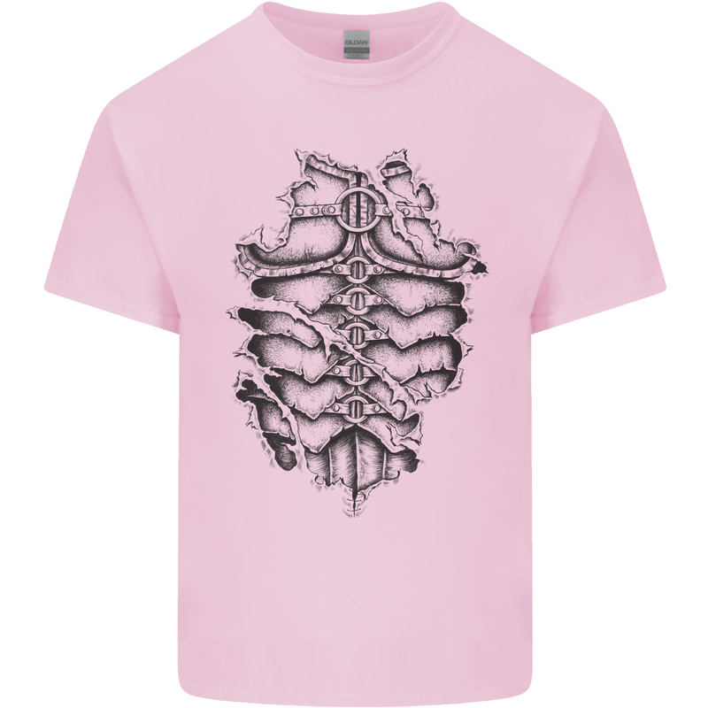 Roman Armour Fancy Dress Warrior Gym MMA Kids T-Shirt Childrens Light Pink