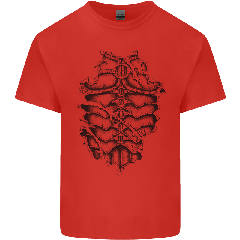 Roman Armour Fancy Dress Warrior Gym MMA Kids T-Shirt Childrens Red