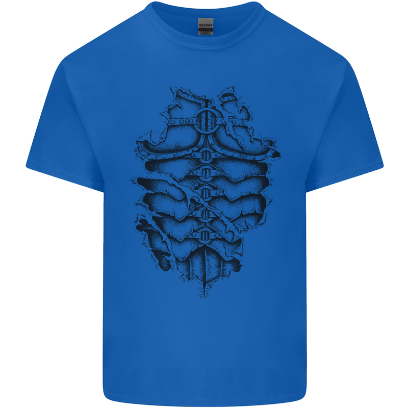 Roman Armour Fancy Dress Warrior Gym MMA Kids T-Shirt Childrens Royal Blue
