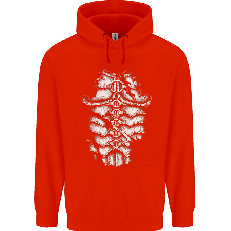 Roman Armour Fancy Dress Warrior Gym MMA Mens 80% Cotton Hoodie Bright Red