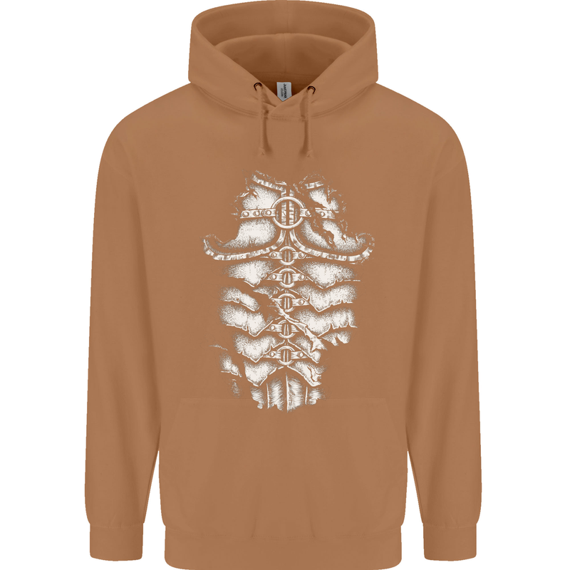 Roman Armour Fancy Dress Warrior Gym MMA Mens 80% Cotton Hoodie Caramel Latte