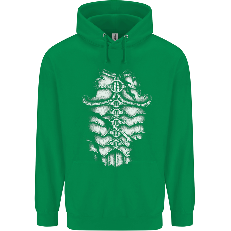 Roman Armour Fancy Dress Warrior Gym MMA Mens 80% Cotton Hoodie Irish Green