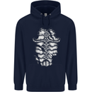 Roman Armour Fancy Dress Warrior Gym MMA Mens 80% Cotton Hoodie Navy Blue