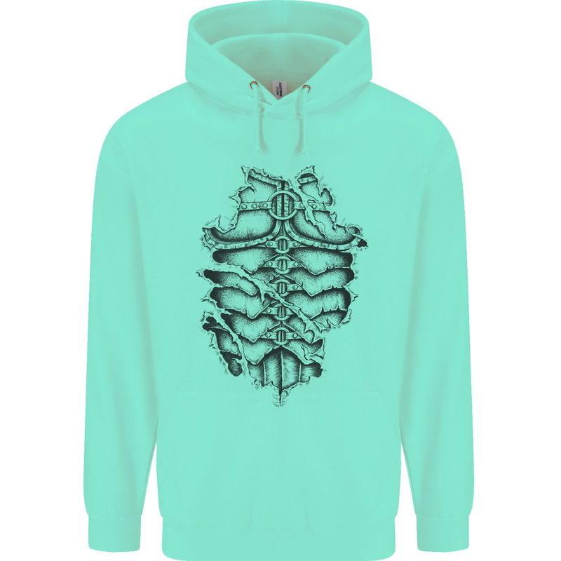 Roman Armour Fancy Dress Warrior Gym MMA Mens 80% Cotton Hoodie Peppermint
