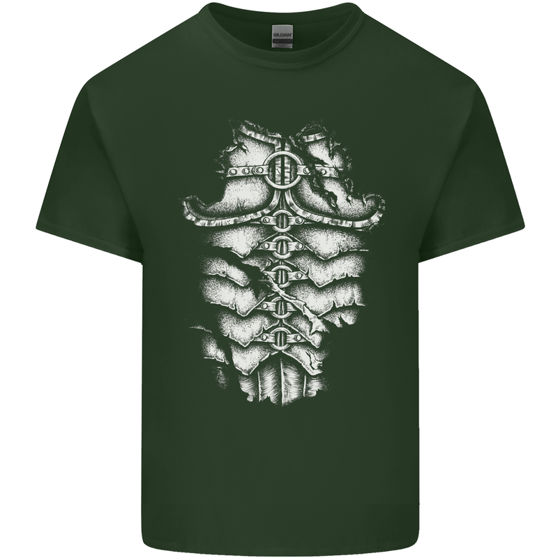 Roman Armour Fancy Dress Warrior Gym MMA Mens Cotton T-Shirt Tee Top Forest Green