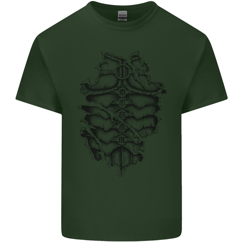 Roman Armour Fancy Dress Warrior Gym MMA Mens Cotton T-Shirt Tee Top Forest Green