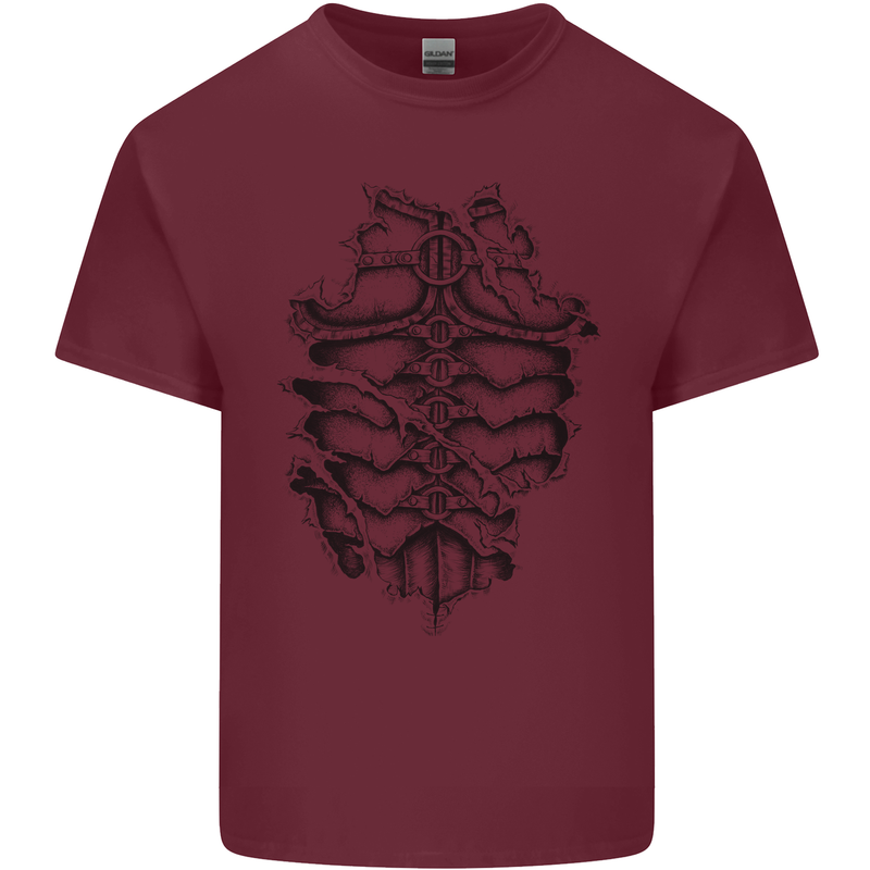 Roman Armour Fancy Dress Warrior Gym MMA Mens Cotton T-Shirt Tee Top Maroon