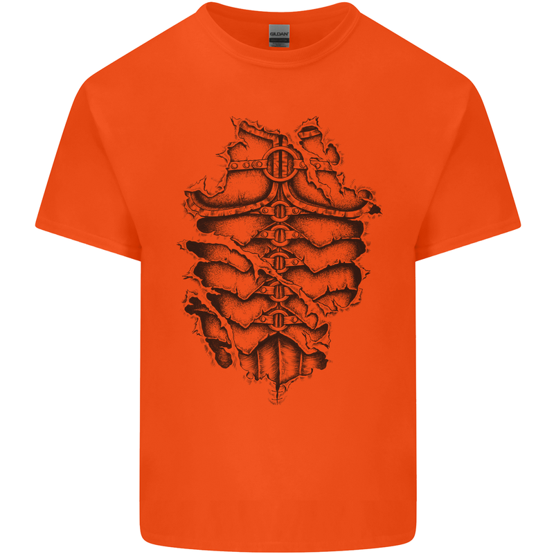 Roman Armour Fancy Dress Warrior Gym MMA Mens Cotton T-Shirt Tee Top Orange