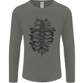 Roman Armour Fancy Dress Warrior Gym MMA Mens Long Sleeve T-Shirt Charcoal