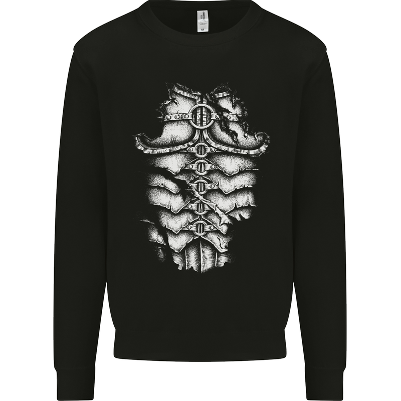 Roman Armour Fancy Dress Warrior Gym MMA Mens Sweatshirt Jumper Black