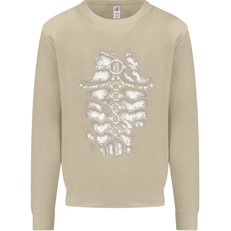 Roman Armour Fancy Dress Warrior Gym MMA Mens Sweatshirt Jumper Sand