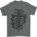 Roman Armour Fancy Dress Warrior Gym MMA Mens T-Shirt Cotton Gildan Charcoal