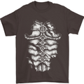 Roman Armour Fancy Dress Warrior Gym MMA Mens T-Shirt Cotton Gildan Dark Chocolate