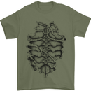 Roman Armour Fancy Dress Warrior Gym MMA Mens T-Shirt Cotton Gildan Military Green