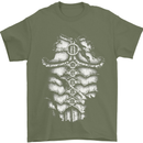 Roman Armour Fancy Dress Warrior Gym MMA Mens T-Shirt Cotton Gildan Military Green
