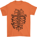 Roman Armour Fancy Dress Warrior Gym MMA Mens T-Shirt Cotton Gildan Orange
