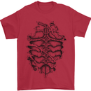 Roman Armour Fancy Dress Warrior Gym MMA Mens T-Shirt Cotton Gildan Red