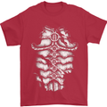 Roman Armour Fancy Dress Warrior Gym MMA Mens T-Shirt Cotton Gildan Red