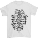 Roman Armour Fancy Dress Warrior Gym MMA Mens T-Shirt Cotton Gildan White