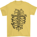 Roman Armour Fancy Dress Warrior Gym MMA Mens T-Shirt Cotton Gildan Yellow