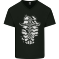 Roman Armour Fancy Dress Warrior Gym MMA Mens V-Neck Cotton T-Shirt Black