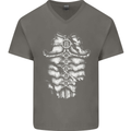 Roman Armour Fancy Dress Warrior Gym MMA Mens V-Neck Cotton T-Shirt Charcoal