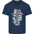 Roman Armour Fancy Dress Warrior Gym MMA Mens V-Neck Cotton T-Shirt Navy Blue