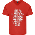 Roman Armour Fancy Dress Warrior Gym MMA Mens V-Neck Cotton T-Shirt Red