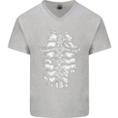 Roman Armour Fancy Dress Warrior Gym MMA Mens V-Neck Cotton T-Shirt Sports Grey