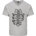 Roman Armour Fancy Dress Warrior Gym MMA Mens V-Neck Cotton T-Shirt Sports Grey