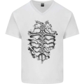 Roman Armour Fancy Dress Warrior Gym MMA Mens V-Neck Cotton T-Shirt White