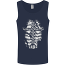 Roman Armour Fancy Dress Warrior Gym MMA Mens Vest Tank Top Navy Blue