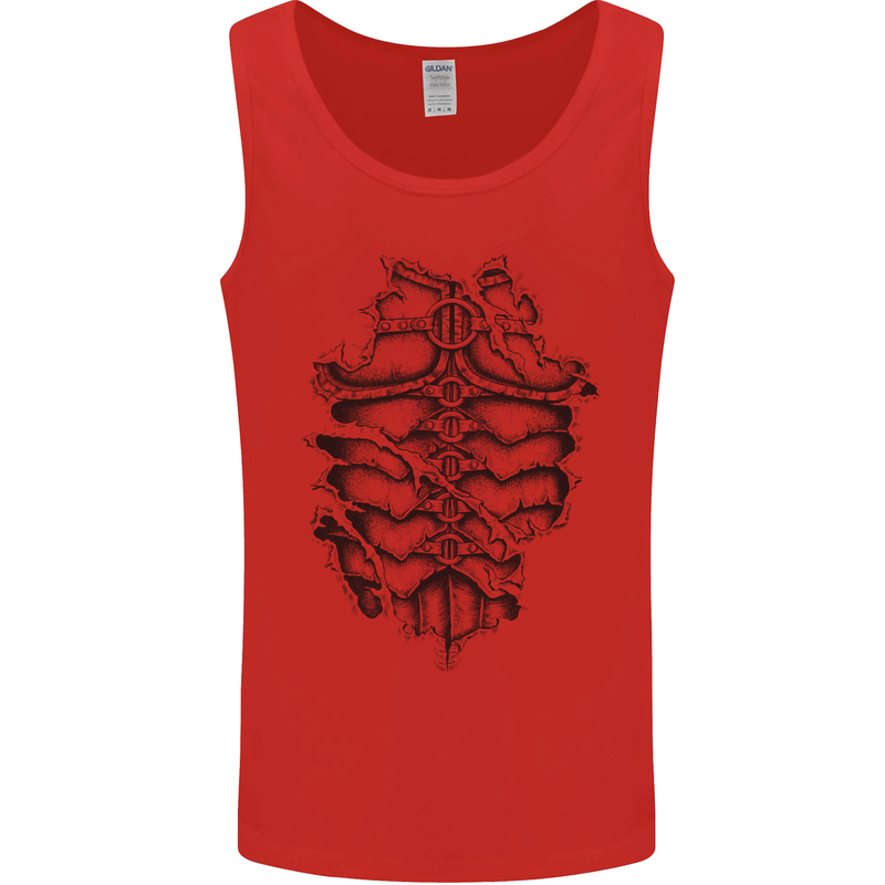 Roman Armour Fancy Dress Warrior Gym MMA Mens Vest Tank Top Red