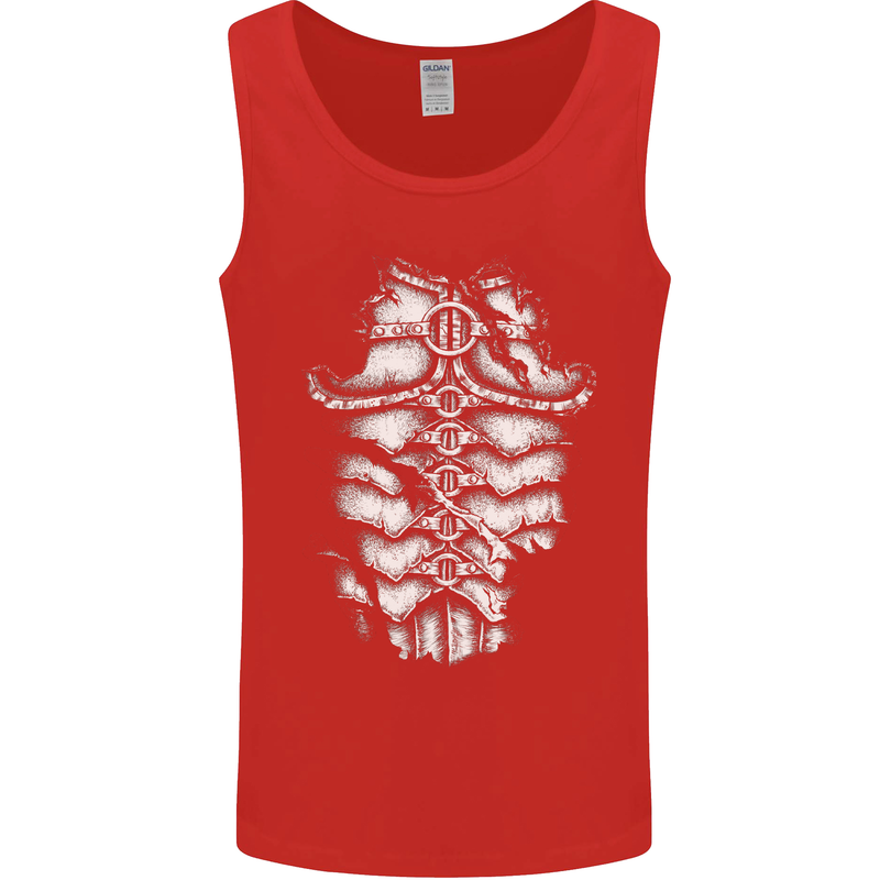 Roman Armour Fancy Dress Warrior Gym MMA Mens Vest Tank Top Red
