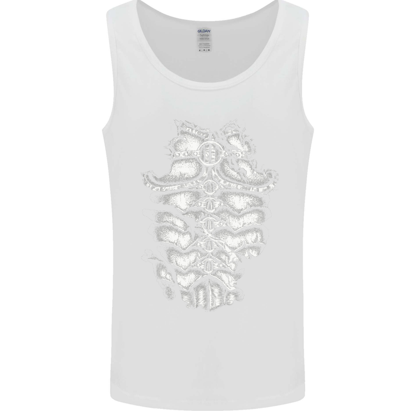 Roman Armour Fancy Dress Warrior Gym MMA Mens Vest Tank Top White