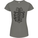 Roman Armour Fancy Dress Warrior Gym MMA Womens Petite Cut T-Shirt Charcoal