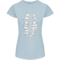 Roman Armour Fancy Dress Warrior Gym MMA Womens Petite Cut T-Shirt Light Blue