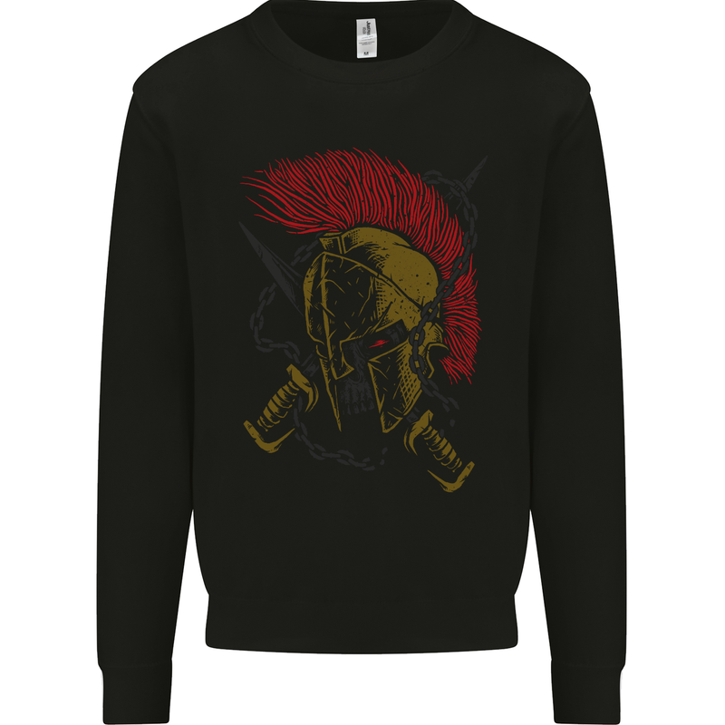 Roman Demon Skull MMA Gym Spartan Helmet Mens Sweatshirt Jumper Black