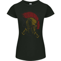 Roman Demon Skull MMA Gym Spartan Helmet Womens Petite Cut T-Shirt Black