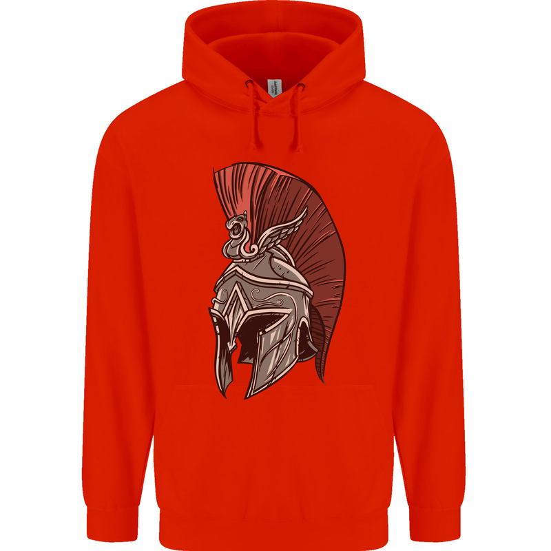 Roman Helmet Bodybuilding Gym Spartan Childrens Kids Hoodie Bright Red