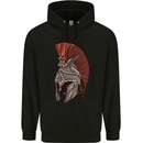 Roman Helmet Bodybuilding Gym Spartan Mens 80% Cotton Hoodie Black